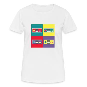 Pop-Art-Freak, Joystick - Frauen T-Shirt atmungsaktiv - Weiß - Vorne - AI Model Female 172 dark (172cm)