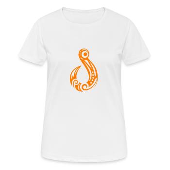Maori Fishhook Matau Orange - Women's Breathable T-Shirt - white - Front - AI Model Female 172 dark (172cm)