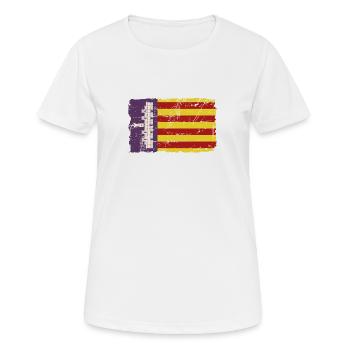 Mallorca Vintage Flag - T-shirt respirant Femme - blanc - Devant - AI Model Female 172 dark (172cm)
