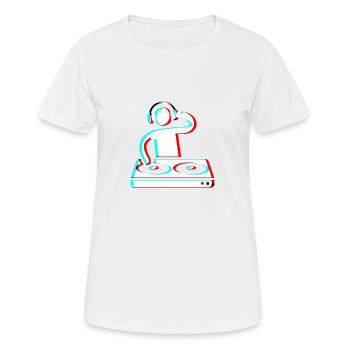 Techno Dj 3d Electro Red Blue tik tok edm weiß - Frauen T-Shirt atmungsaktiv - Weiß - Vorne - AI Model Female 172 dark (172cm)