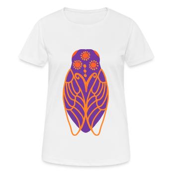 Cigale ensoleillée - T-shirt respirant Femme - blanc - Devant - AI Model Female 172 dark (172cm)