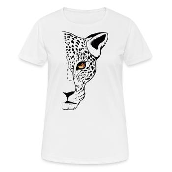 Leopard Raubkatze Animal Print Cool - Frauen T-Shirt atmungsaktiv - Weiß - Vorne - AI Model Female 172 dark (172cm)