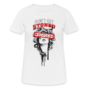 Dont get stoned - Frauen T-Shirt atmungsaktiv - Weiß - Vorne - AI Model Female 172 dark (172cm)