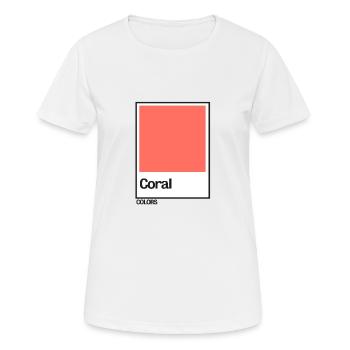 COULEURS Corail - T-shirt respirant Femme - blanc - Devant - AI Model Female 172 dark (172cm)
