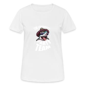 Fête Équipe Requin Légendaire Drôle Anniversaire - T-shirt respirant Femme - blanc - Devant - AI Model Female 172 dark (172cm)