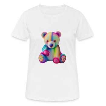 Mehrfarbiger Teddybär - Frauen T-Shirt atmungsaktiv - Weiß - Vorne - AI Model Female 172 dark (172cm)