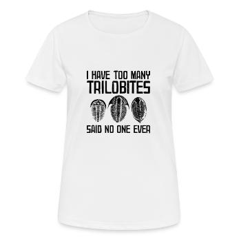 Les fossiles recueillent des paléontologues Des cadeaux de fossiles - T-shirt respirant Femme - blanc - Devant - AI Model Female 172 dark (172cm)
