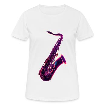 Saxophon - Frauen T-Shirt atmungsaktiv - Weiß - Vorne - AI Model Female 172 dark (172cm)