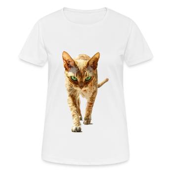 Devon Rex - Frauen T-Shirt atmungsaktiv - Weiß - Vorne - AI Model Female 172 dark (172cm)
