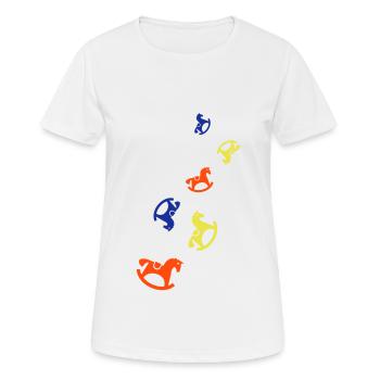 Cheval à bascule Jouet Bébé - T-shirt respirant Femme - blanc - Devant - AI Model Female 172 dark (172cm)