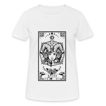 Widder Sternzeichen Tarotkarte - Frauen T-Shirt atmungsaktiv - Weiß - Vorne - AI Model Female 172 dark (172cm)