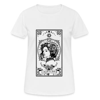 Steinbock Sternzeichen Tarotkarte - Frauen T-Shirt atmungsaktiv - Weiß - Vorne - AI Model Female 172 dark (172cm)