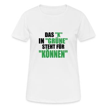 Witze Grüne Grünen Partei Öko Sprüche Klima Co2 - Frauen T-Shirt atmungsaktiv - Weiß - Vorne - AI Model Female 172 dark (172cm)