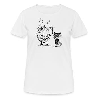 ZWIEBEL - Frauen T-Shirt atmungsaktiv - Weiß - Vorne - AI Model Female 172 dark (172cm)