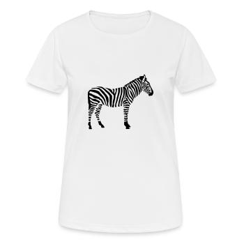 Zebra - Frauen T-Shirt atmungsaktiv - Weiß - Vorne - AI Model Female 172 dark (172cm)
