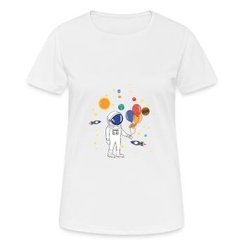 Astronaut und Weltraum - Frauen T-Shirt atmungsaktiv - Weiß - Vorne - AI Model Female 172 dark (172cm)