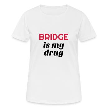 bridge / bridgeur / bridgeuse / cartes - T-shirt respirant Femme - blanc - Devant - AI Model Female 172 dark (172cm)