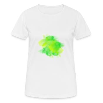 splash bunt farbe muster aufdruck comic style - Frauen T-Shirt atmungsaktiv - Weiß - Vorne - AI Model Female 172 dark (172cm)