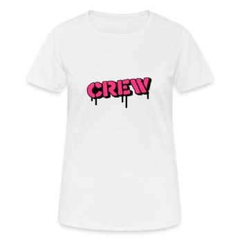 crew - Frauen T-Shirt atmungsaktiv - Weiß - Vorne - AI Model Female 172 dark (172cm)