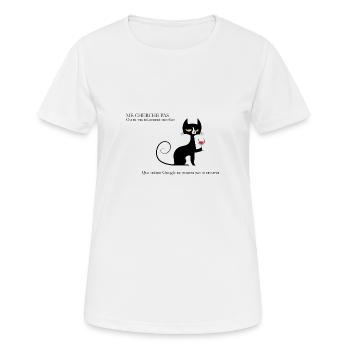 Chat énervé - T-shirt respirant Femme - blanc - Devant - AI Model Female 172 dark (172cm)
