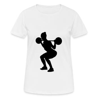 fitness girl silhouette squats - T-shirt respirant Femme - blanc - Devant - AI Model Female 172 dark (172cm)