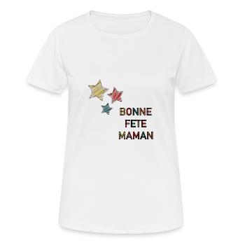 BONNE FÊTE. FÊTE DES MÈRES. FÊTE DES PÈRES. FÊTE - T-shirt respirant Femme - blanc - Devant - AI Model Female 172 dark (172cm)