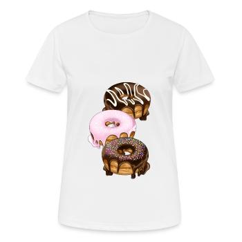 Donut beignets dessert café pâtisserie illustration - T-shirt respirant Femme - blanc - Devant - AI Model Female 172 dark (172cm)