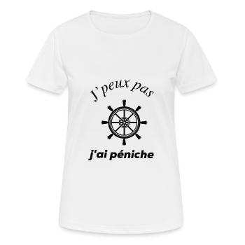 J'peux pas j'ai peniche - T-shirt respirant Femme - blanc - Devant - AI Model Female 172 dark (172cm)