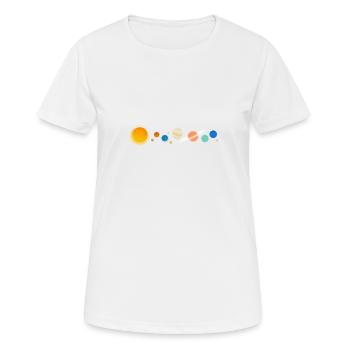 Sonnensystem - Frauen T-Shirt atmungsaktiv - Weiß - Vorne - AI Model Female 172 dark (172cm)