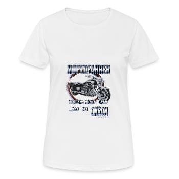 Motorradfahrer werden nicht grau, das ist Chrom - Frauen T-Shirt atmungsaktiv - Weiß - Vorne - AI Model Female 172 dark (172cm)