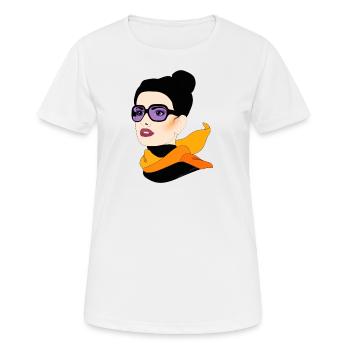 Enchanting beauty with a waving scarf - Women's Breathable T-Shirt - white - Front - AI Model Female 172 dark (172cm)