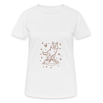 Wolf - Tierfreund - Naturschutz - Frauen T-Shirt atmungsaktiv - Weiß - Vorne - AI Model Female 172 dark (172cm)