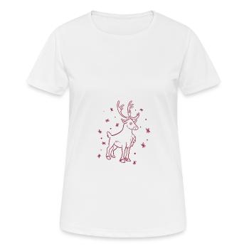 Elk - Nature Conservation - Wildlife - Women's Breathable T-Shirt - white - Front - AI Model Female 172 dark (172cm)