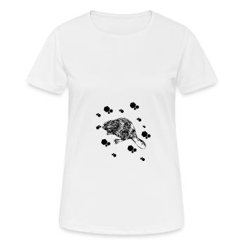 Marder - Hermelin - Wiesel - Frauen T-Shirt atmungsaktiv - Weiß - Vorne - AI Model Female 172 dark (172cm)