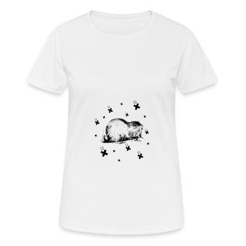 Marder Hermelin Wiesel - Frauen T-Shirt atmungsaktiv - Weiß - Vorne - AI Model Female 172 dark (172cm)