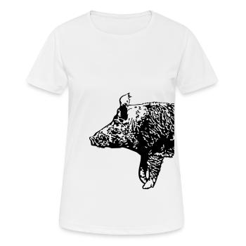 Wild Boar - Women's Breathable T-Shirt - white - Front - AI Model Female 172 dark (172cm)