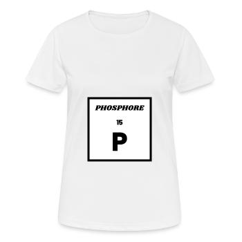 PHOSPHOR (P) - Chemisches Element Nr. 15 - Frauen T-Shirt atmungsaktiv - Weiß - Vorne - AI Model Female 172 dark (172cm)