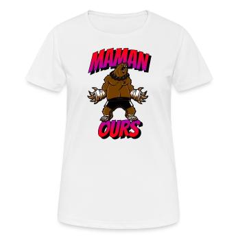 Maman ours. Fête des mères - T-shirt respirant Femme - blanc - Devant - AI Model Female 172 dark (172cm)