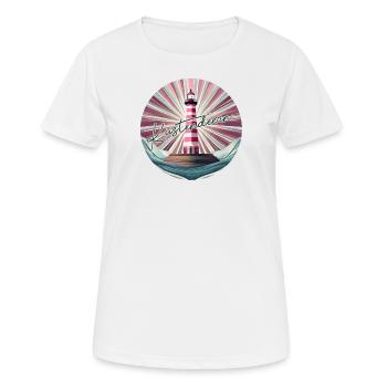 Pinker Leuchtturm - Frauen T-Shirt atmungsaktiv - Weiß - Vorne - AI Model Female 172 dark (172cm)