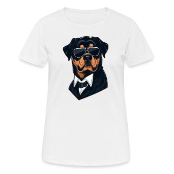Rottweiler Der Geheimdienstagent Leo - Frauen T-Shirt atmungsaktiv - Weiß - Vorne - AI Model Female 172 dark (172cm)