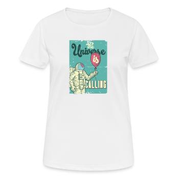 The Universe is Calling Geschenkidee - T-shirt respirant Femme - blanc - Devant - AI Model Female 172 dark (172cm)
