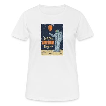 Let the Adventure L’idée de cadeau de Bégin - T-shirt respirant Femme - blanc - Devant - AI Model Female 172 dark (172cm)