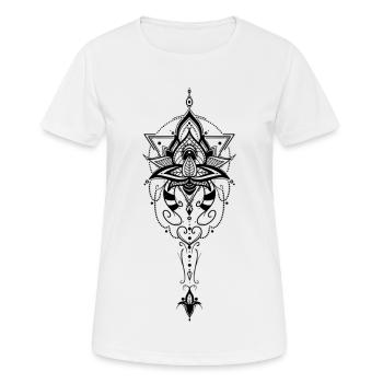 Mandala fleurs lotus bloom yoga cadeau - T-shirt respirant Femme - blanc - Devant - AI Model Female 172 dark (172cm)