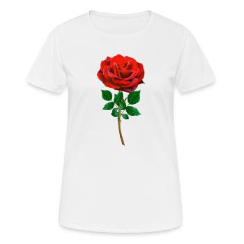 Rose - Red Rose - Women's Breathable T-Shirt - white - Front - AI Model Female 172 dark (172cm)