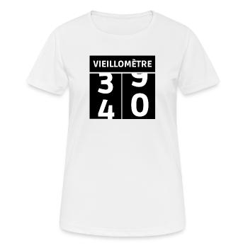 passage à quarante - T-shirt respirant Femme - blanc - Devant - AI Model Female 172 dark (172cm)