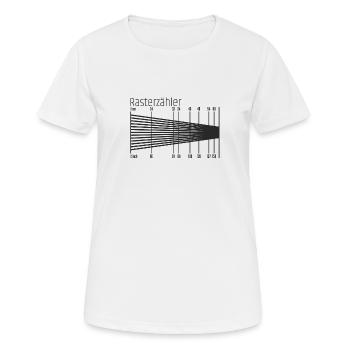 Compteur de trame pour l'impression et la conception - T-shirt respirant Femme - blanc - Devant - AI Model Female 172 dark (172cm)