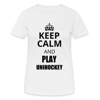 Unihockey - Frauen T-Shirt atmungsaktiv - Weiß - Vorne - AI Model Female 172 dark (172cm)