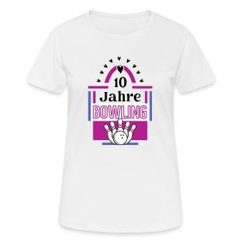 10 Jahre Bowling Jubiläum Bowlingspielerin 10th - Frauen T-Shirt atmungsaktiv - Weiß - Vorne - AI Model Female 172 dark (172cm)