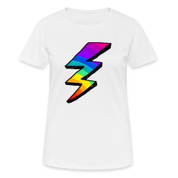 Colorful lightning Bolt. Rainbow - Women's Breathable T-Shirt - white - Front - AI Model Female 172 dark (172cm)