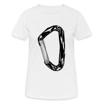 Karabiner - Frauen T-Shirt atmungsaktiv - Weiß - Vorne - AI Model Female 172 dark (172cm)